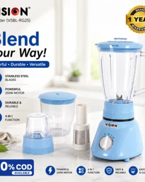 VISION Blender VSBL-RG25 (94896) | 350W 3-in-1 Juicer, Grinder & Mincer | 1.6L Unbreakable Jar | Any Colour | Free Delivery
