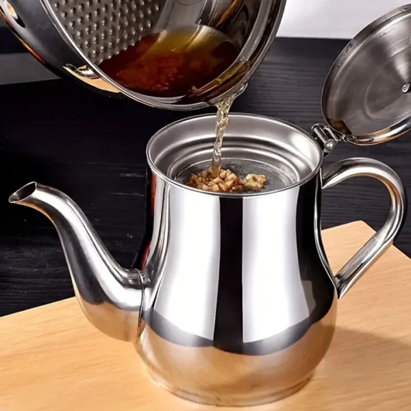 Stainless Steel Oil Bottle with Large Capacity – Oil Pot, Soy Sauce, Vinegar, and Coffee Container