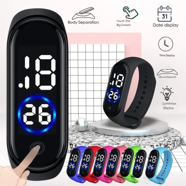 Silicon Digital Touch LED Sports Watch