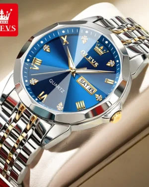 O'levs 9931 New Business Quartz Watch For Men Luxury Diamond Dial Waterproof Stainless Steel Strap Men Wristwatch