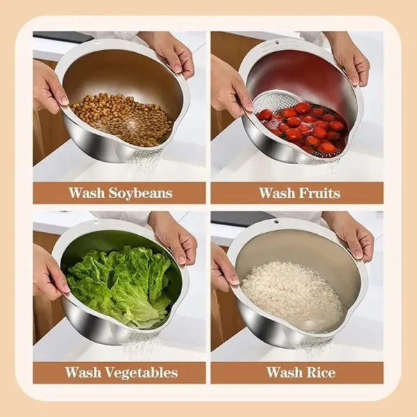 Vegetable Sieve & Colander – Multifunctional Kitchen Filter Basket for Rice Washing, Draining & Sifting
