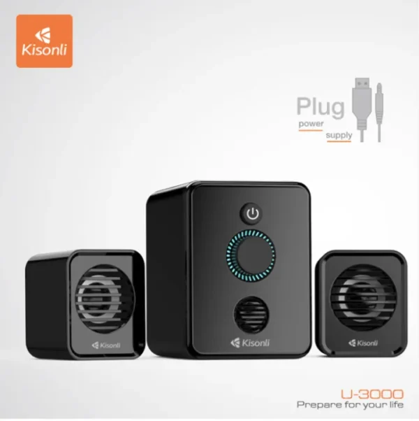Kisonli U3000 Usb Power Aux Home Computer Speaker - Elevate Your Audio Experience With The Powerful And Stylish Speaker Upgrade For